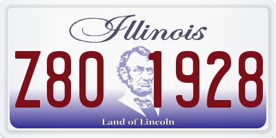 IL license plate Z801928