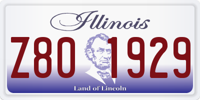 IL license plate Z801929