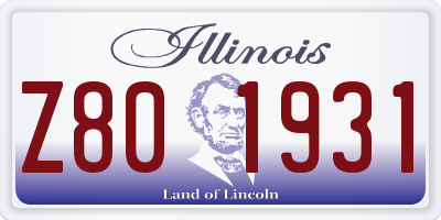 IL license plate Z801931