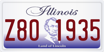 IL license plate Z801935
