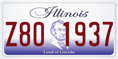 IL license plate Z801937