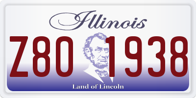 IL license plate Z801938