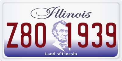 IL license plate Z801939