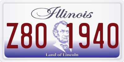 IL license plate Z801940