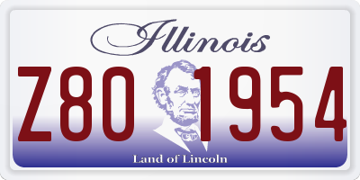 IL license plate Z801954