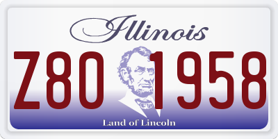 IL license plate Z801958