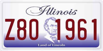 IL license plate Z801961