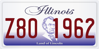 IL license plate Z801962