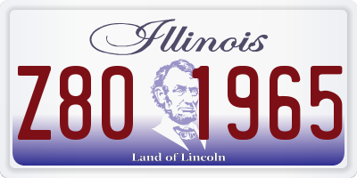 IL license plate Z801965