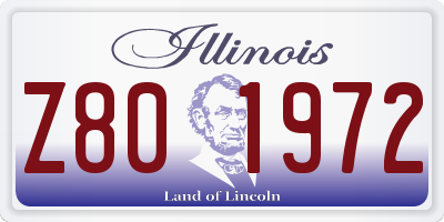 IL license plate Z801972