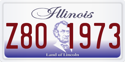 IL license plate Z801973