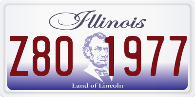 IL license plate Z801977