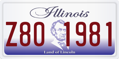IL license plate Z801981