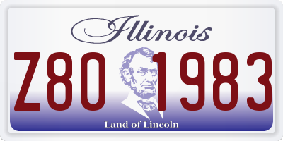 IL license plate Z801983