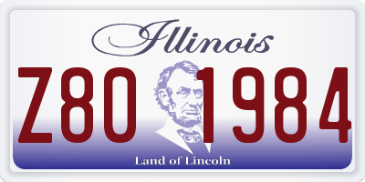 IL license plate Z801984