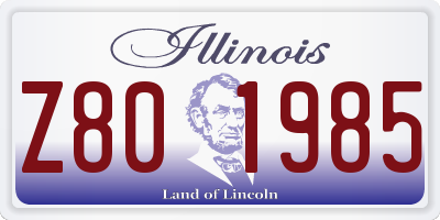 IL license plate Z801985