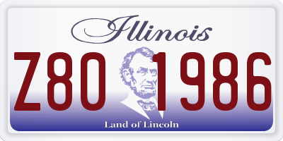 IL license plate Z801986