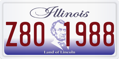 IL license plate Z801988