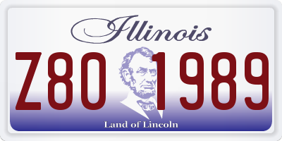 IL license plate Z801989