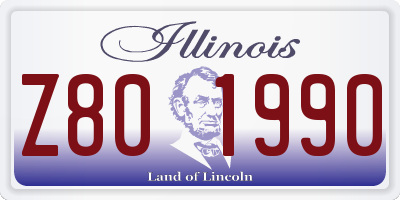 IL license plate Z801990