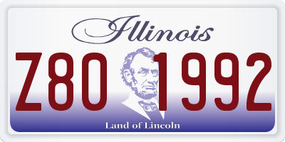 IL license plate Z801992