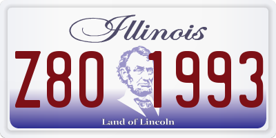 IL license plate Z801993