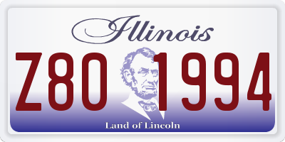 IL license plate Z801994