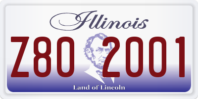 IL license plate Z802001