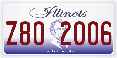 IL license plate Z802006