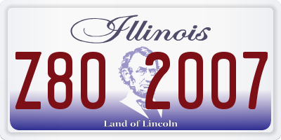 IL license plate Z802007