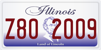 IL license plate Z802009