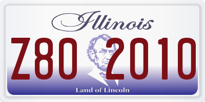 IL license plate Z802010