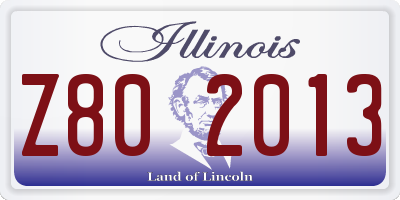 IL license plate Z802013