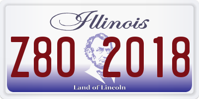 IL license plate Z802018