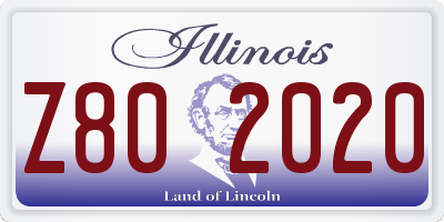 IL license plate Z802020