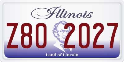 IL license plate Z802027