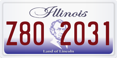IL license plate Z802031