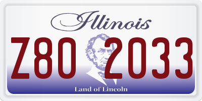 IL license plate Z802033