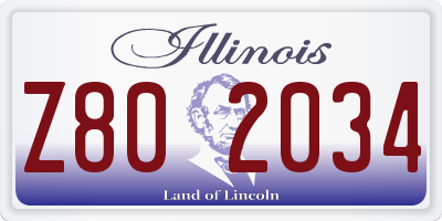 IL license plate Z802034