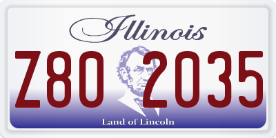 IL license plate Z802035