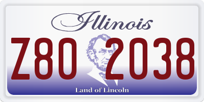 IL license plate Z802038