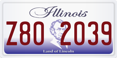 IL license plate Z802039