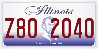 IL license plate Z802040