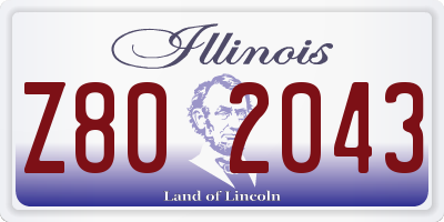 IL license plate Z802043