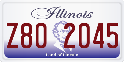 IL license plate Z802045