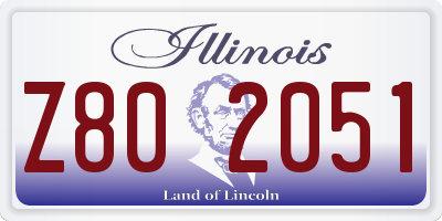 IL license plate Z802051