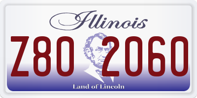 IL license plate Z802060
