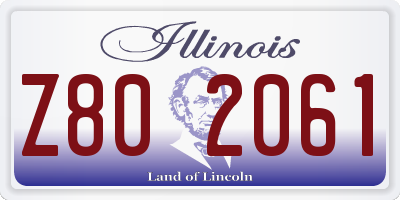 IL license plate Z802061