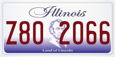 IL license plate Z802066