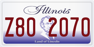 IL license plate Z802070